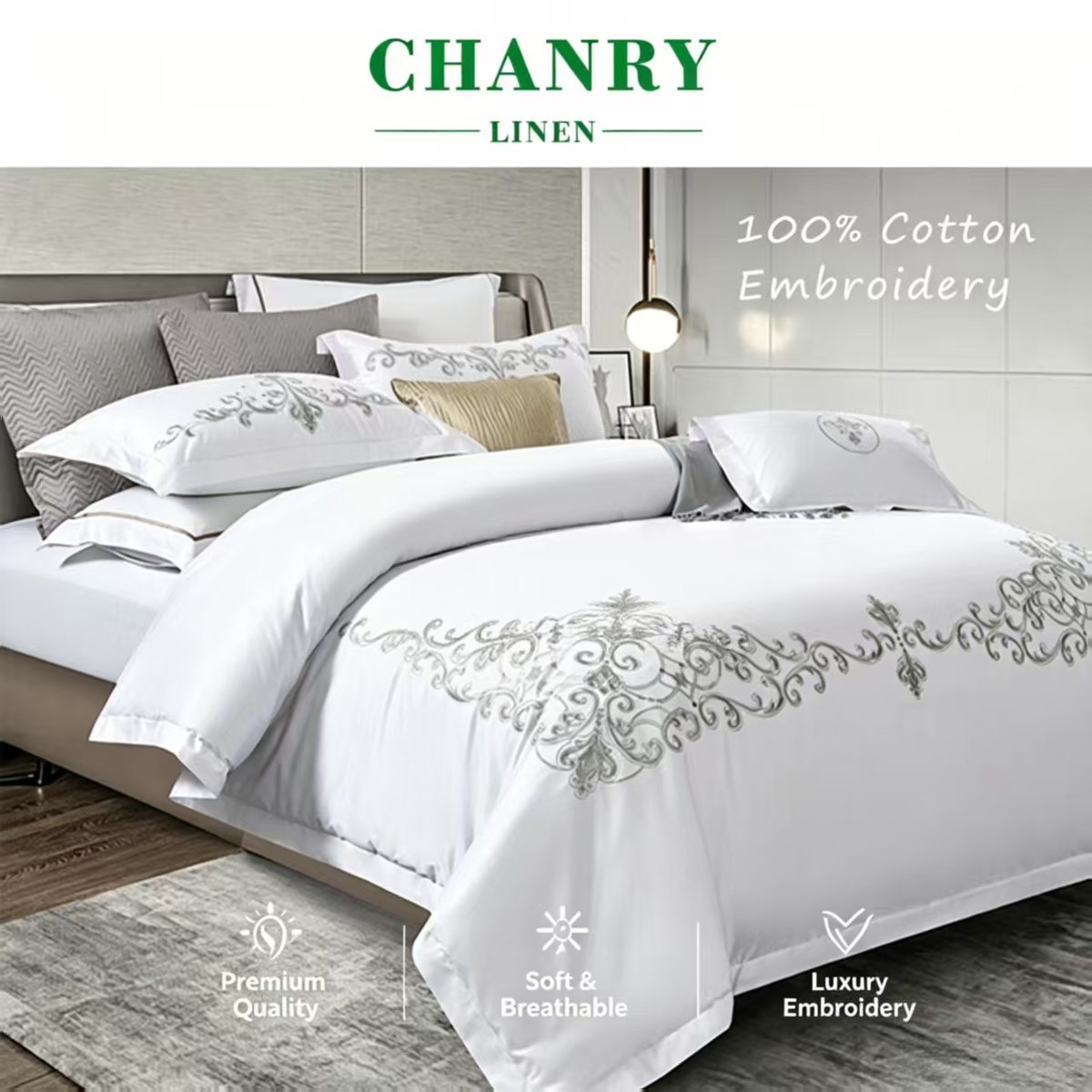 Chanry premium embroidered bedding